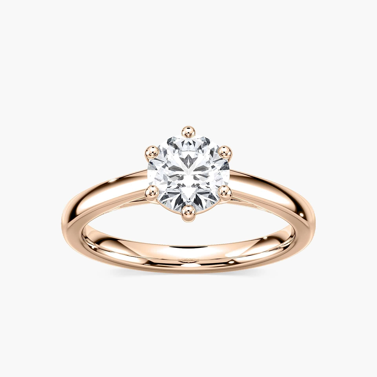 Lynn Round Lab Grown Diamond Six Prong Solitaire Engagement Ring