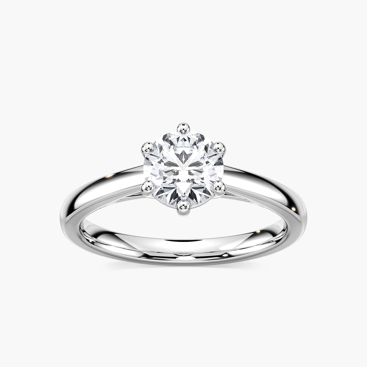 Lynn Round Lab Grown Diamond Six Prong Solitaire Engagement Ring