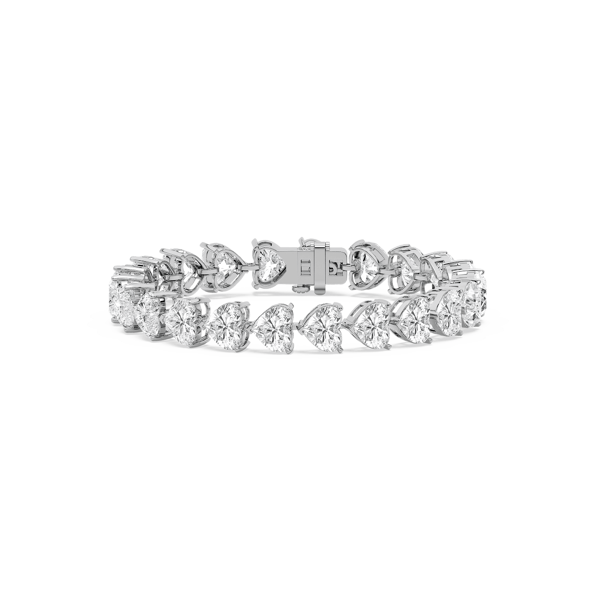 44 ctw Heart Lab Grown Diamond East West Tennis Bracelet  - 7 Inches