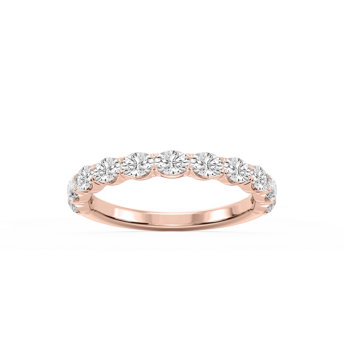 Mae Oval Lab Grown Diamond East West V-Prong Anniversary Band