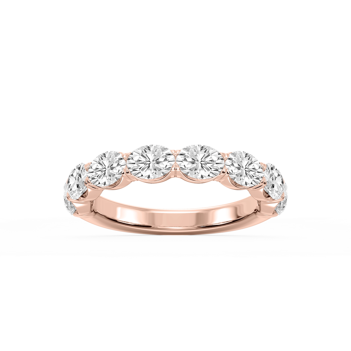 Mae Oval Lab Grown Diamond East West V-Prong Anniversary Band