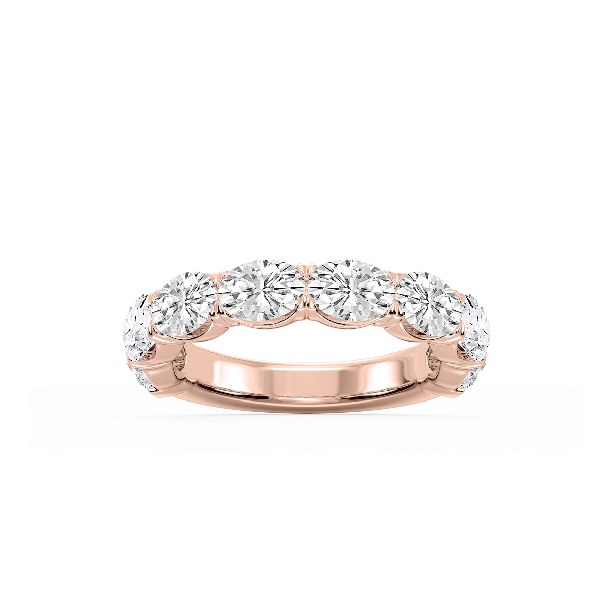 Mae Oval Lab Grown Diamond East West V-Prong Anniversary Band