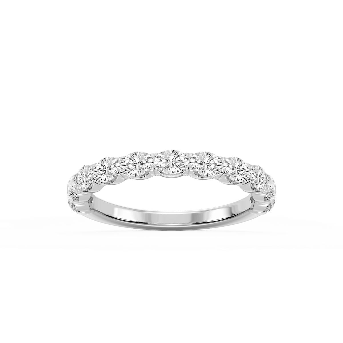 Mae Oval Lab Grown Diamond East West V-Prong Anniversary Band