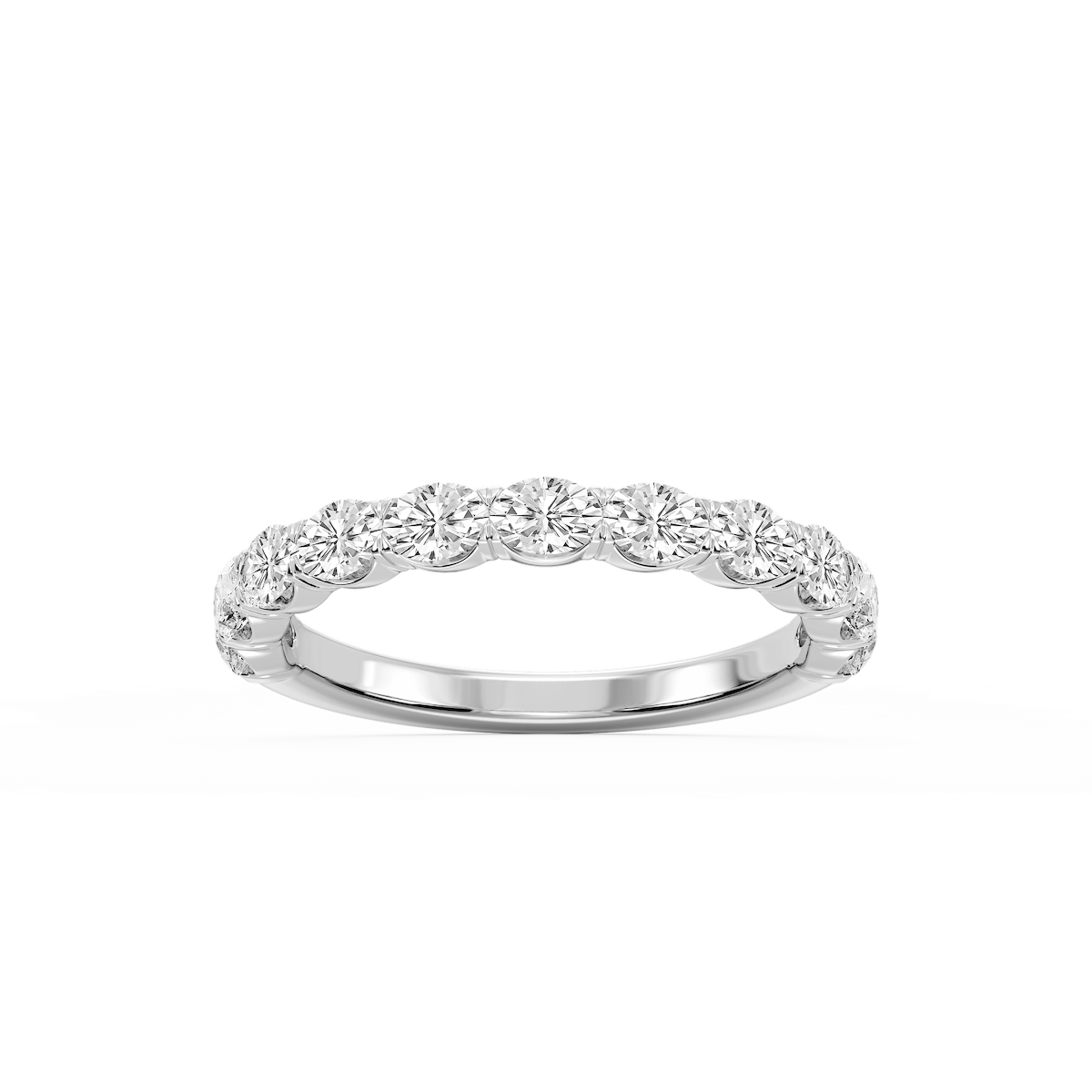 Mae Oval Lab Grown Diamond East West V-Prong Anniversary Band