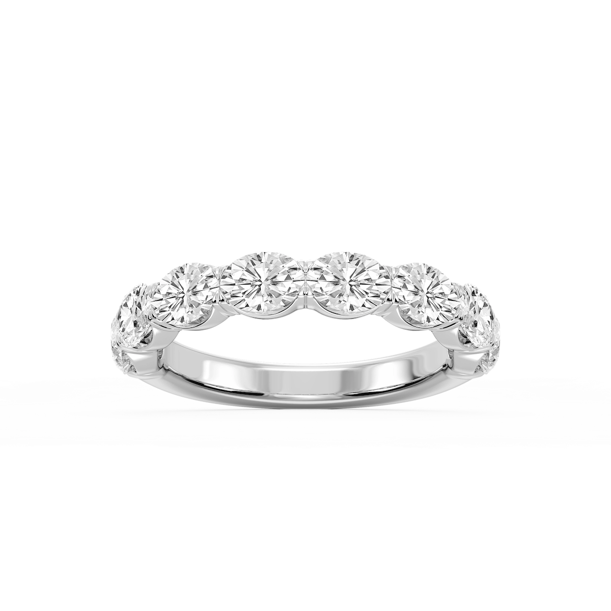 Mae Oval Lab Grown Diamond East West V-Prong Anniversary Band