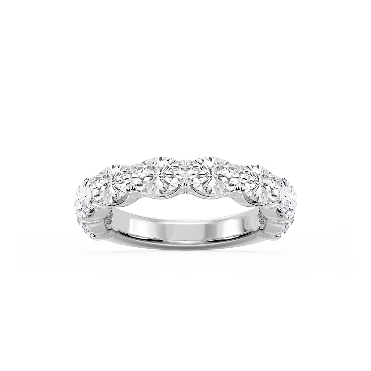 Mae Oval Lab Grown Diamond East West V-Prong Anniversary Band