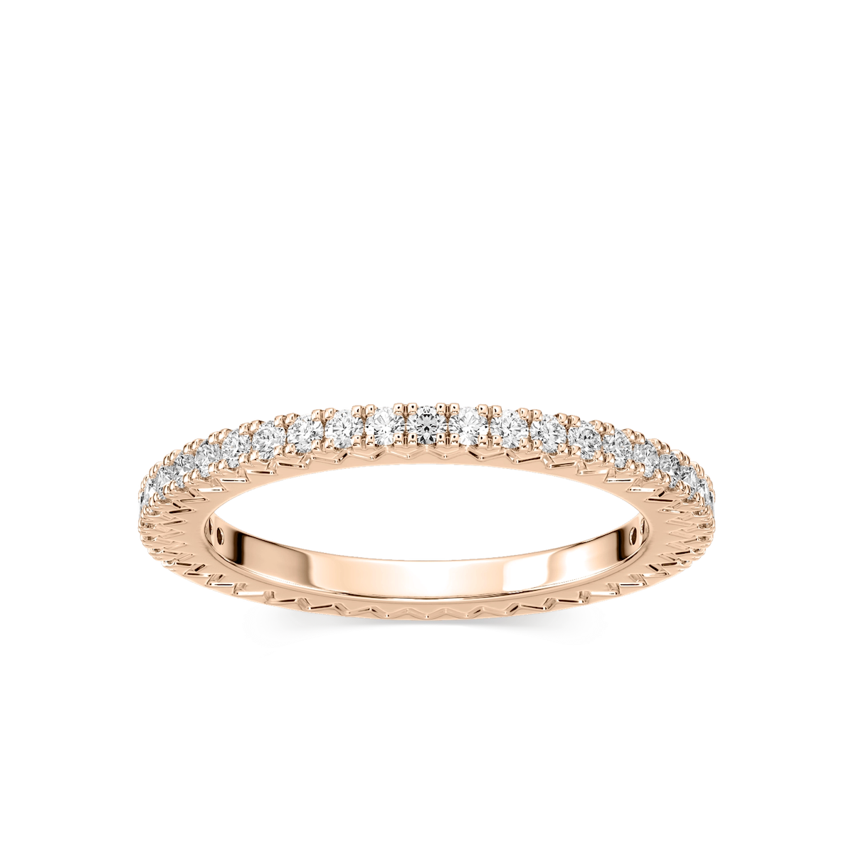 Marilyn 1/3 ctw Round Lab Grown Diamond Grooved Profile Eternity Band
