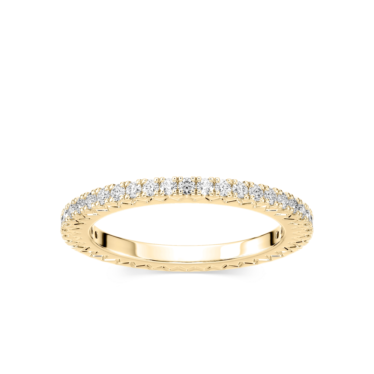 Marilyn 1/3 ctw Round Lab Grown Diamond Grooved Profile Eternity Band