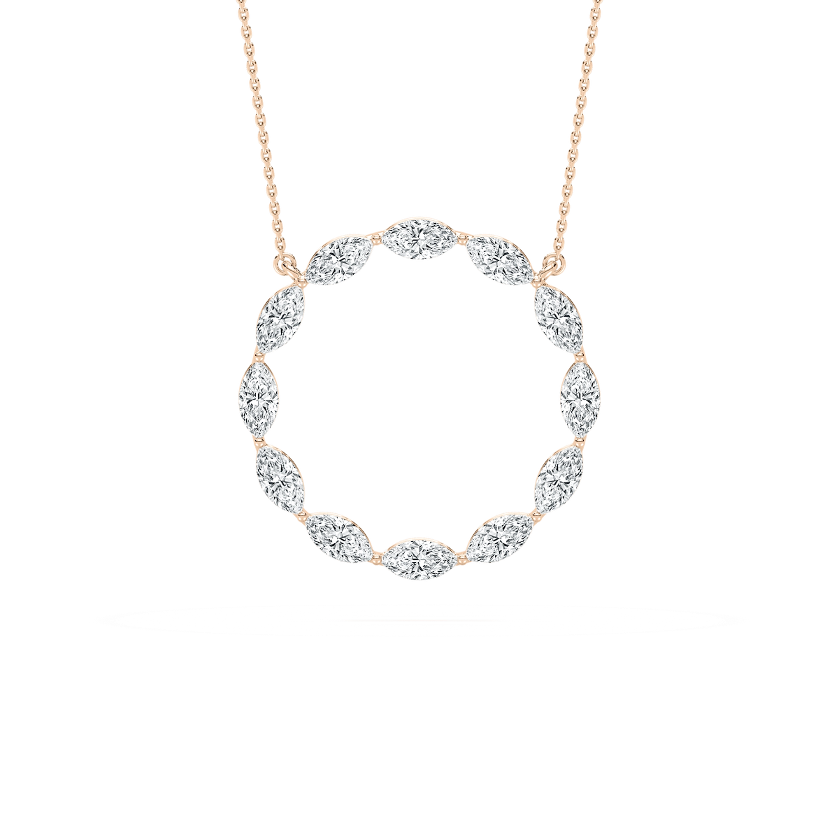 2 ⅖ ctw Marquise Lab Grown Diamond Circle Pendant - 18 Inches
