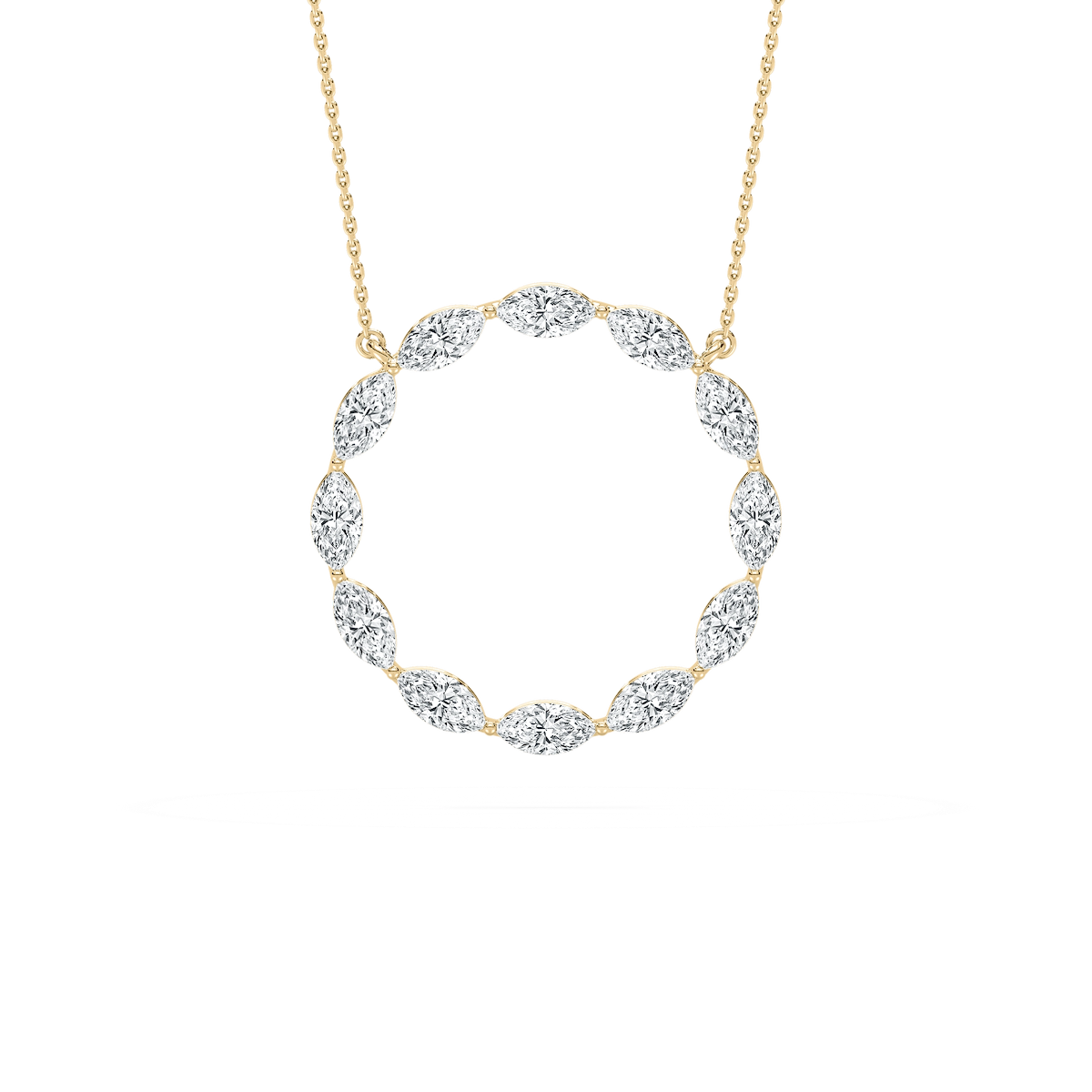2 ⅖ ctw Marquise Lab Grown Diamond Circle Pendant - 18 Inches