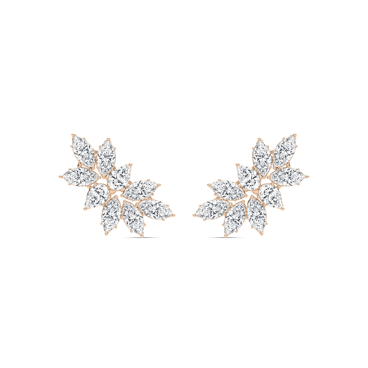 5 ⅖ ctw Marquise Cluster Leaf Stud Earrings