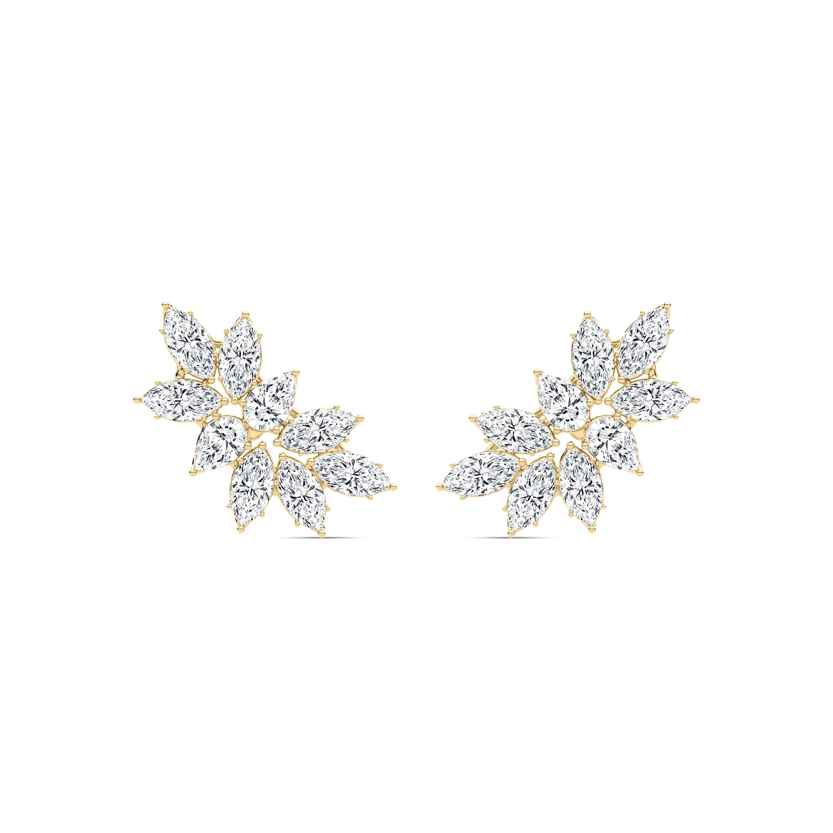 5 ⅖ ctw Marquise Cluster Leaf Stud Earrings