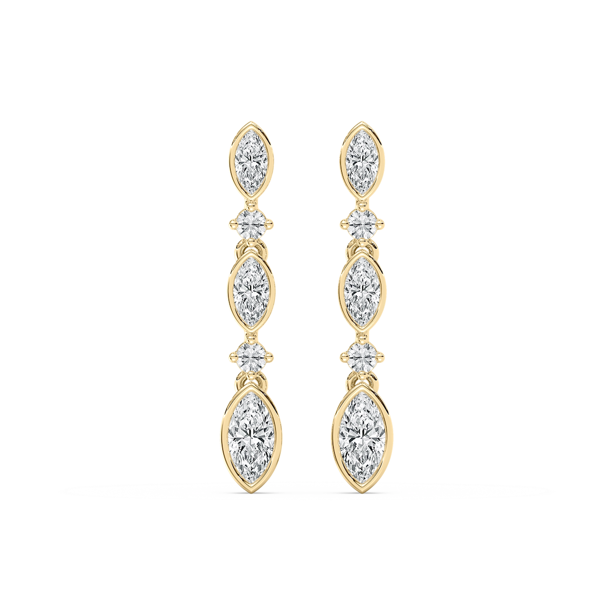 5/8 ctw Marquise and Round Lab Grown Diamond Drop Earrings