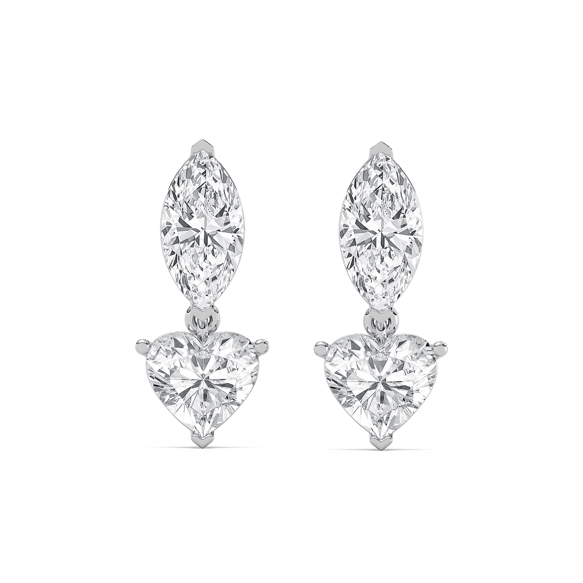 4 ctw Marquise & Heart Lab Grown Diamond Drop Earrings