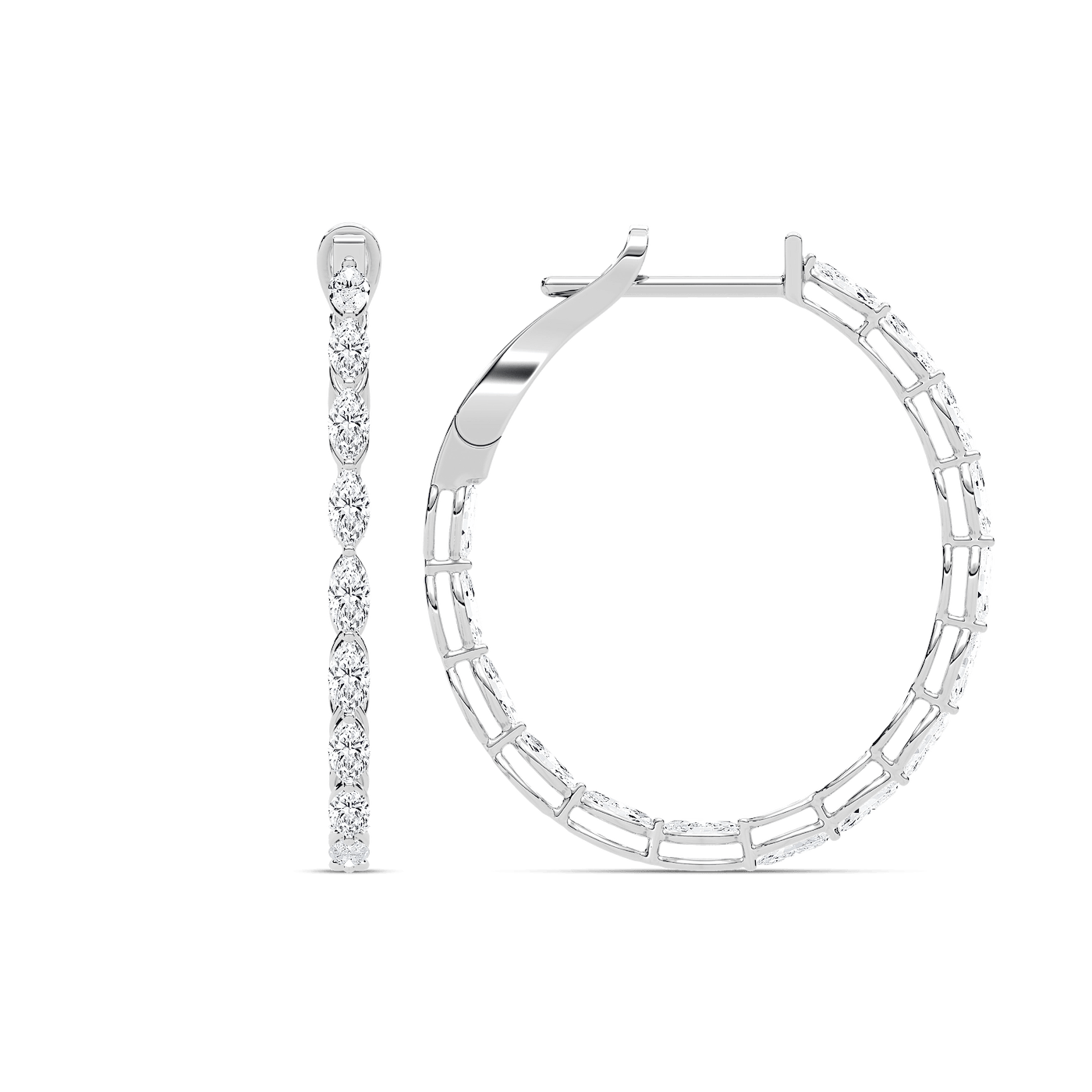 4 ¹⁄₂ ctw Marquise Lab Grown Diamond Inside Out Hoop Earrings