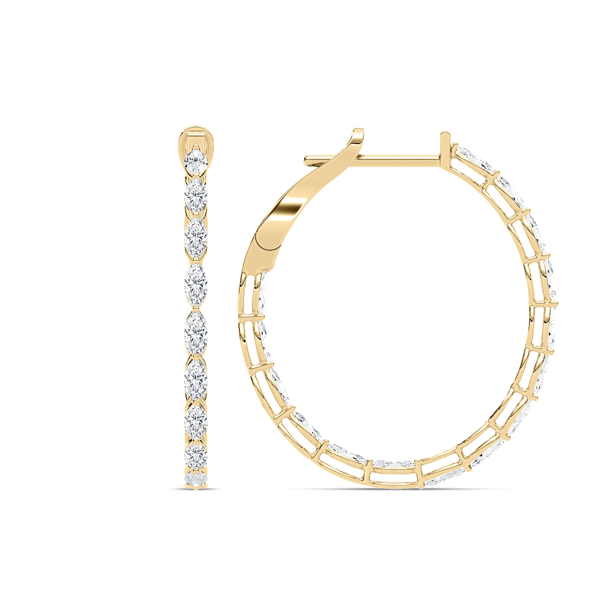 4 ¹⁄₂ ctw Marquise Lab Grown Diamond Inside Out Hoop Earrings