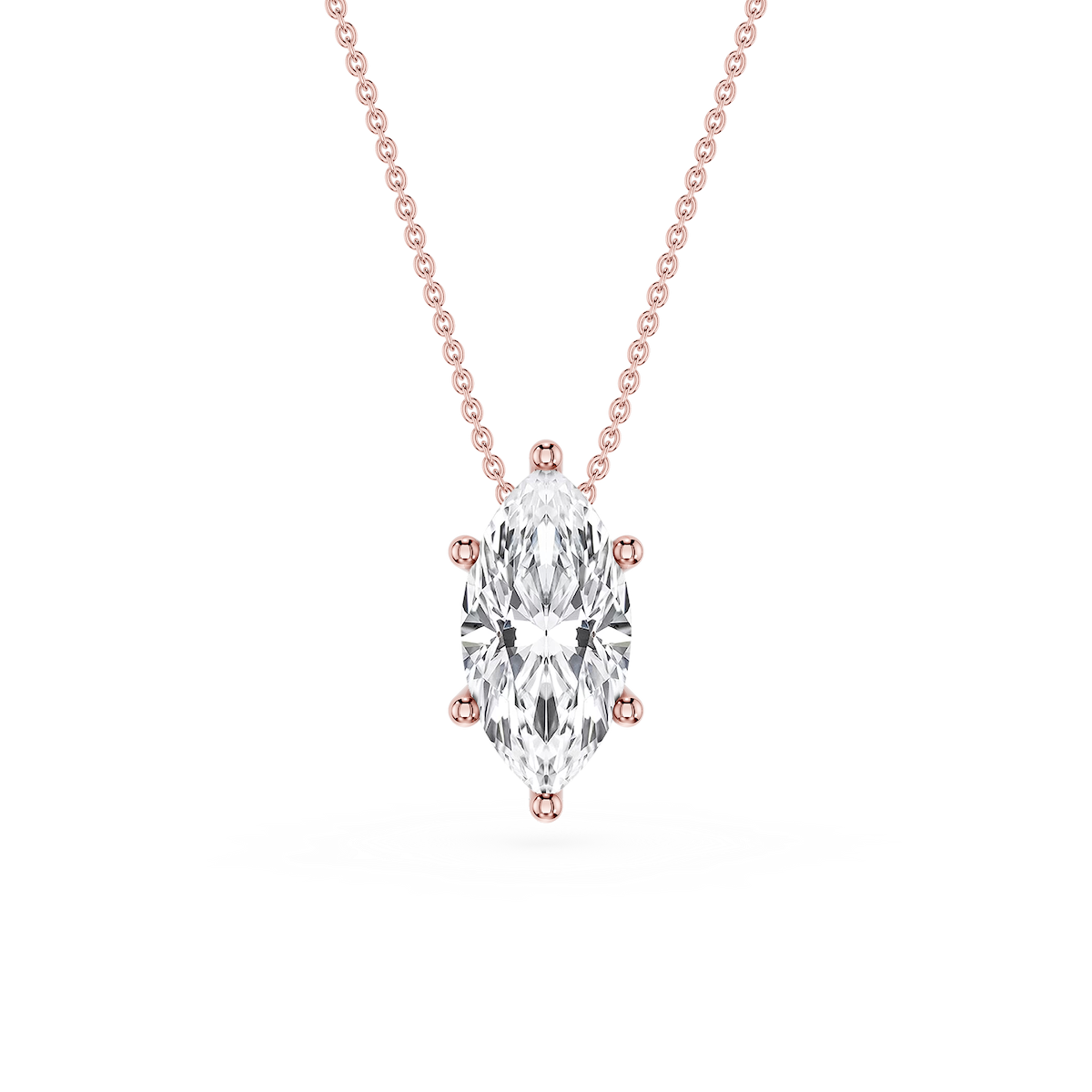 Marquise Lab Grown Diamond 6-Prong Slide Solitaire  Pendant - 16 to 18 Inches