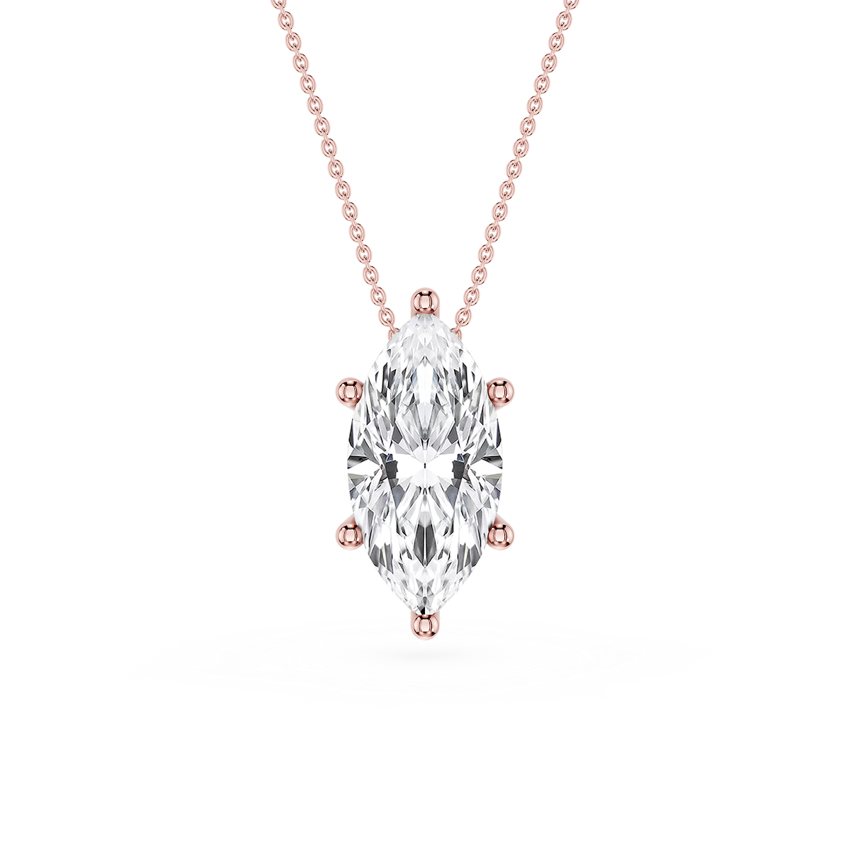 Marquise Lab Grown Diamond 6-Prong Slide Solitaire  Pendant - 16 to 18 Inches