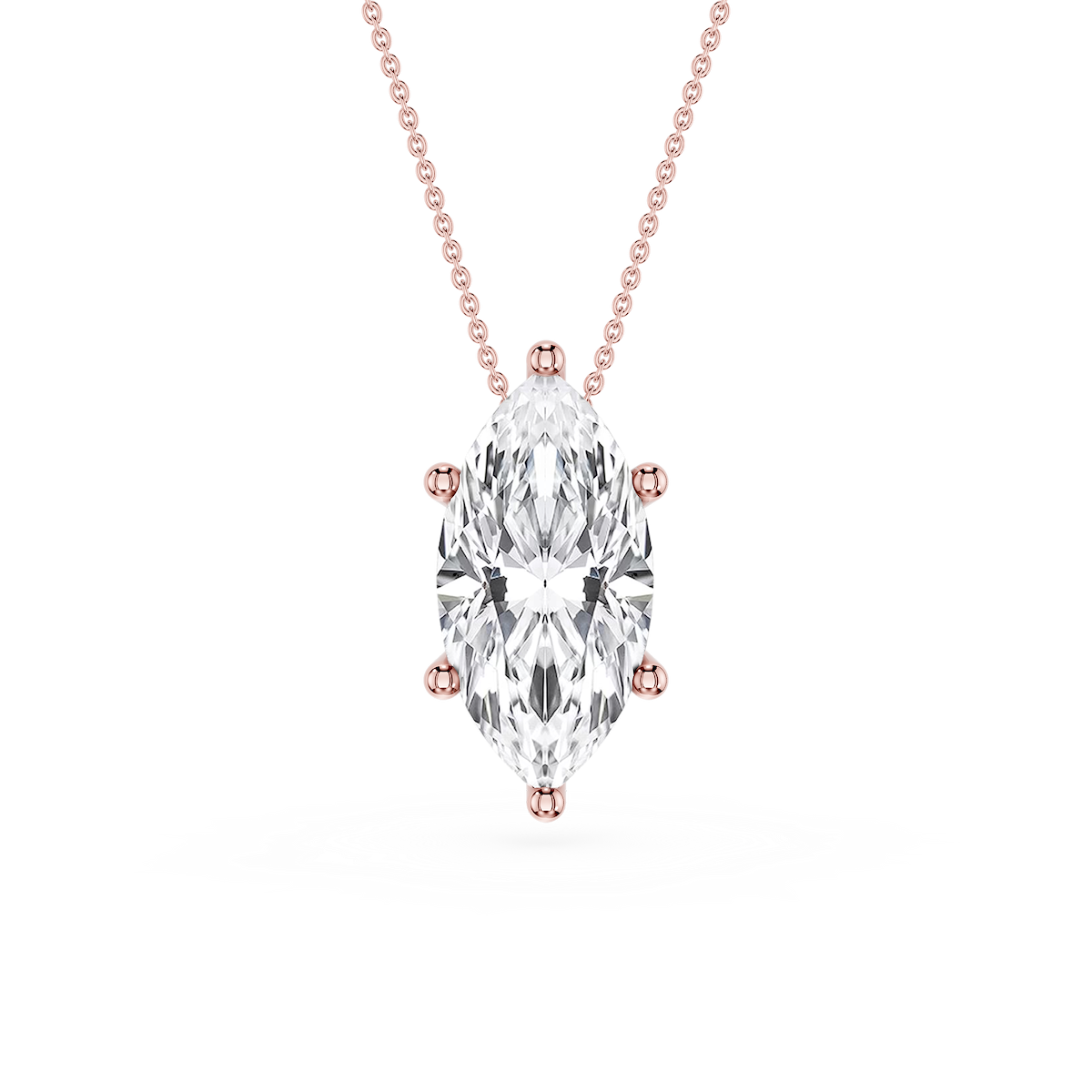 Marquise Lab Grown Diamond 6-Prong Slide Solitaire  Pendant - 16 to 18 Inches