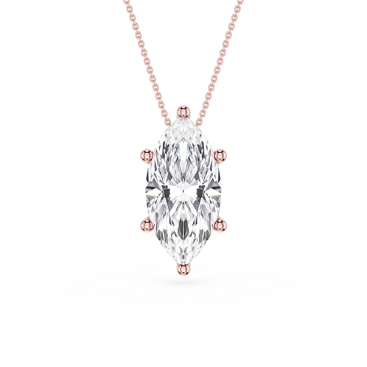 Marquise Lab Grown Diamond 6-Prong Slide Solitaire  Pendant - 16 to 18 Inches