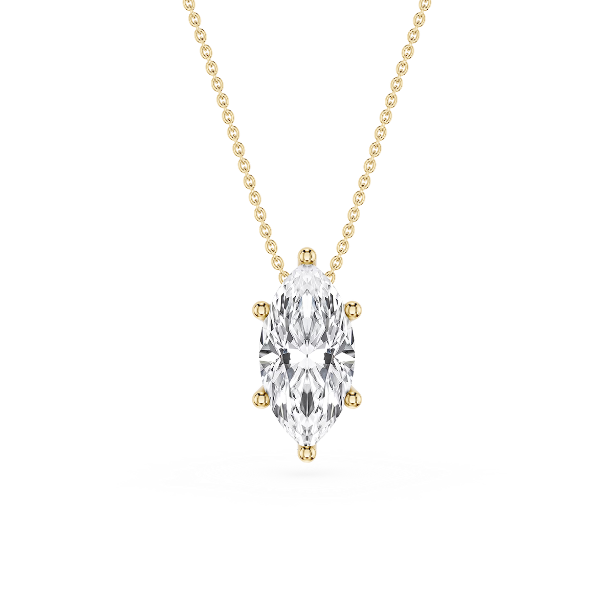 Marquise Lab Grown Diamond 6-Prong Slide Solitaire  Pendant - 16 to 18 Inches