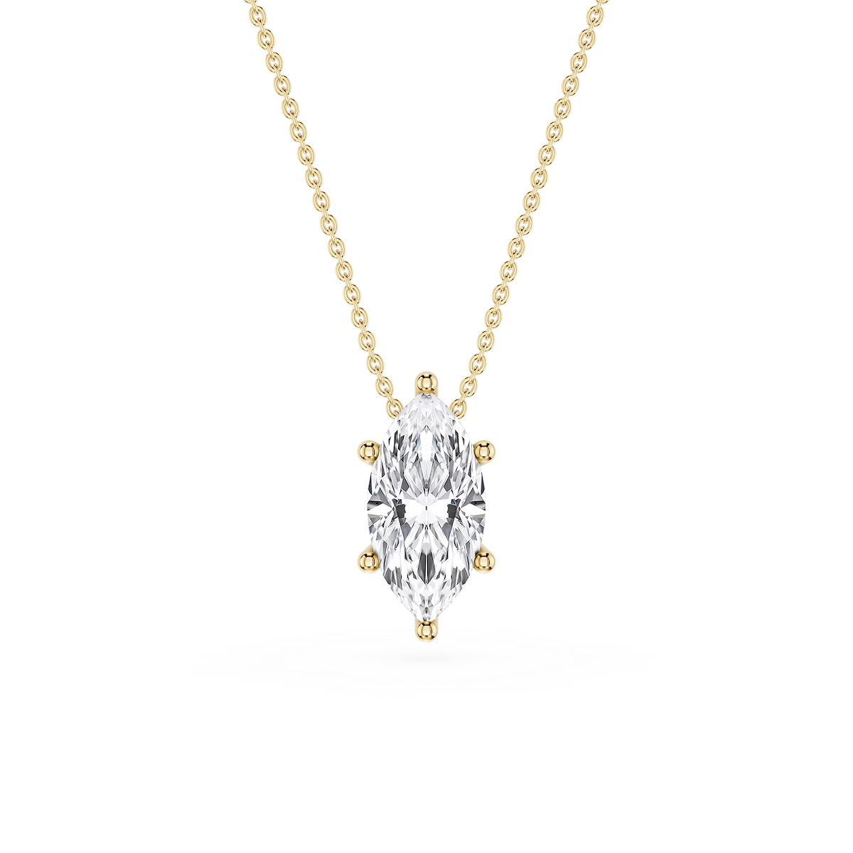 Marquise Lab Grown Diamond 6-Prong Slide Solitaire  Pendant - 16 to 18 Inches