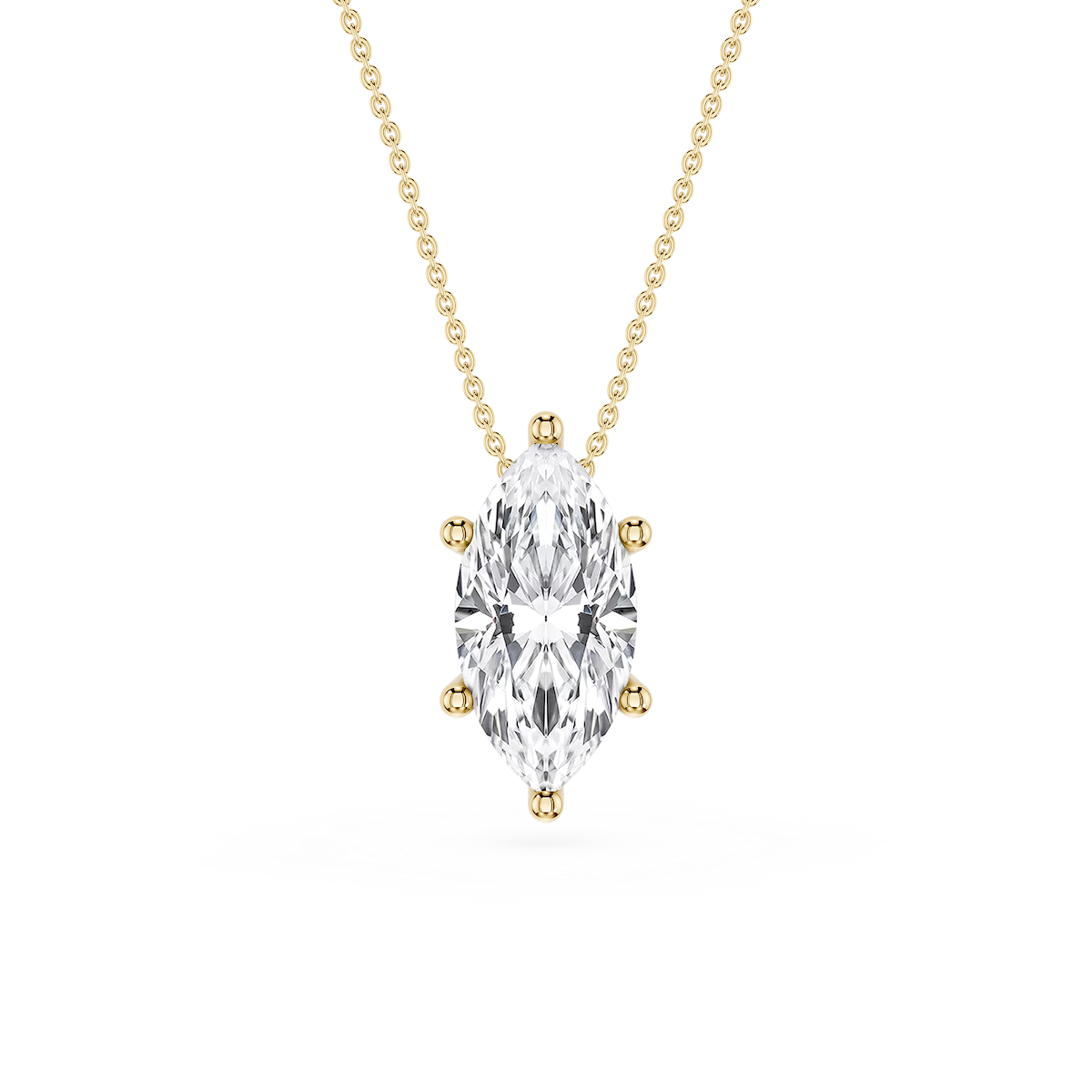 Marquise Lab Grown Diamond 6-Prong Slide Solitaire  Pendant - 16 to 18 Inches