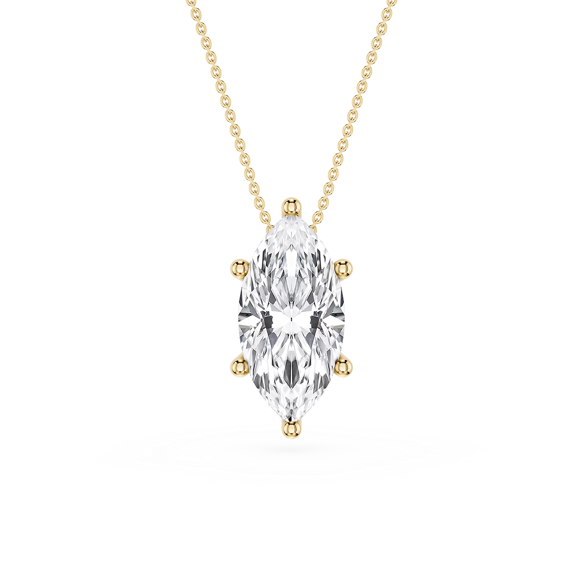Marquise Lab Grown Diamond 6-Prong Slide Solitaire  Pendant - 16 to 18 Inches