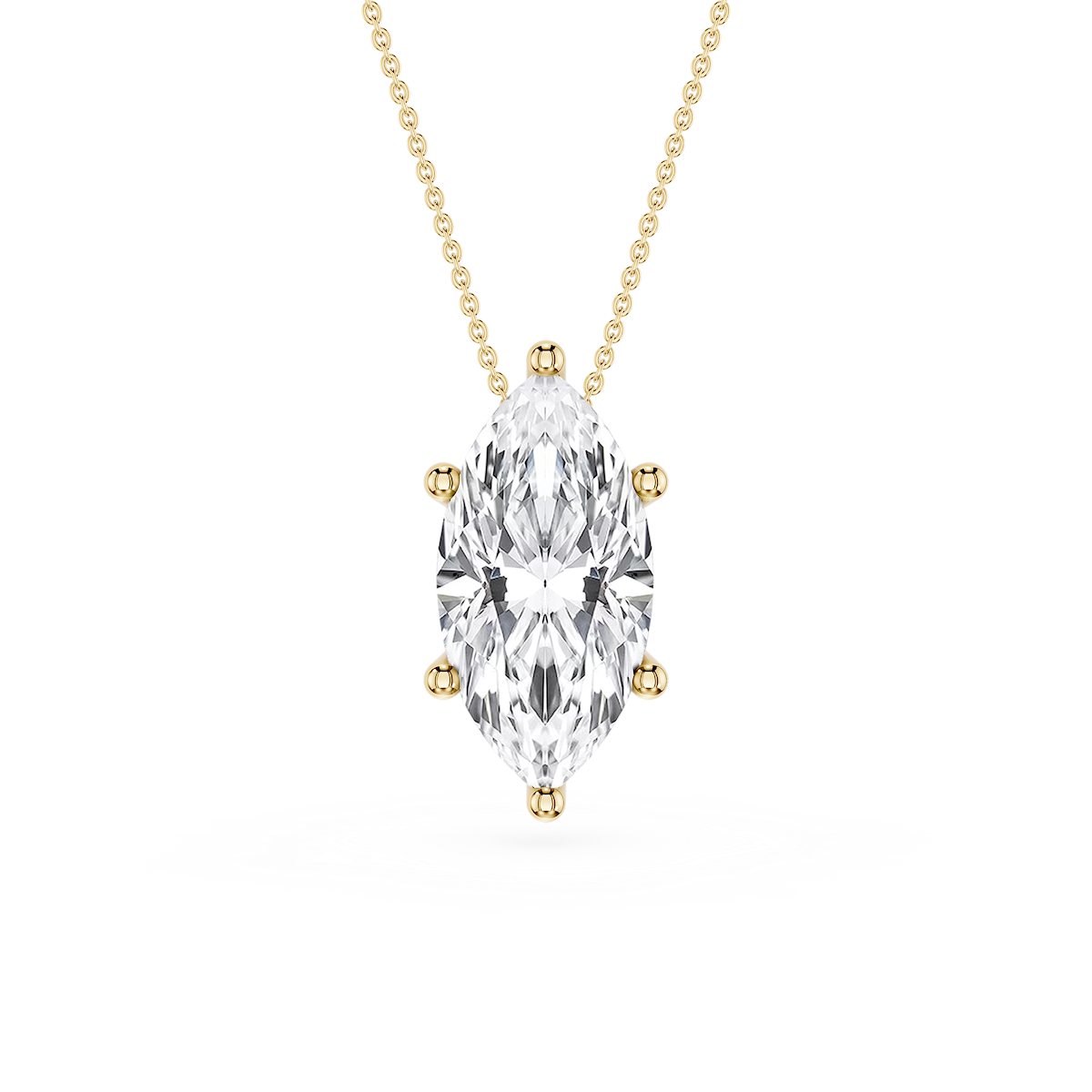 Marquise Lab Grown Diamond 6-Prong Slide Solitaire  Pendant - 16 to 18 Inches