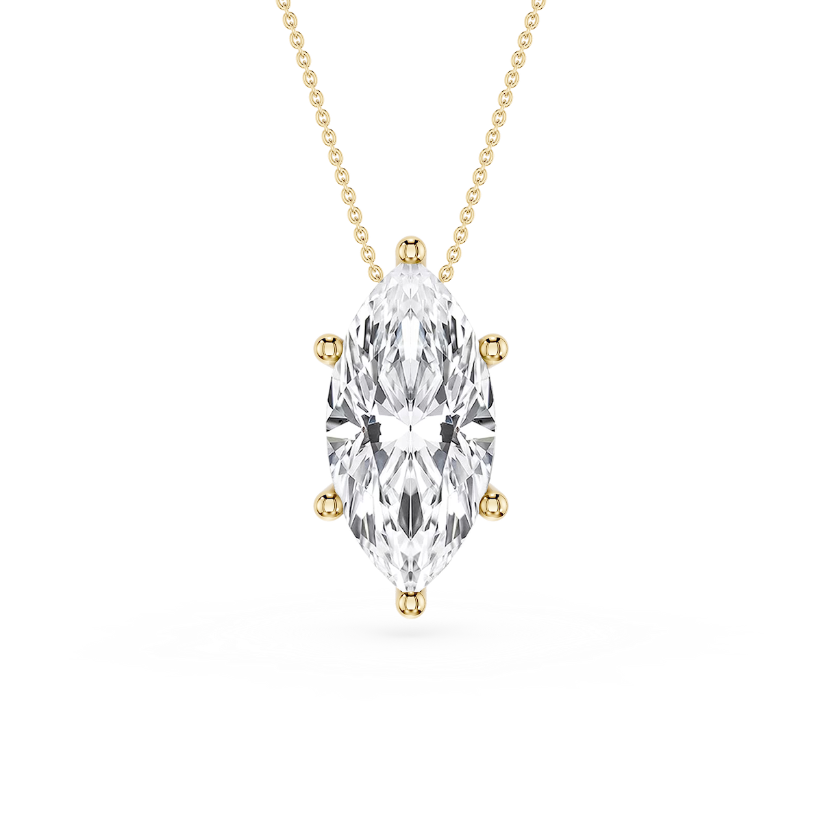 Marquise Lab Grown Diamond 6-Prong Slide Solitaire  Pendant - 16 to 18 Inches