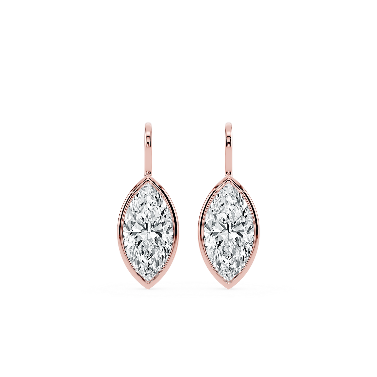 Marquise Lab Grown Diamond Bezel Drop Earrings