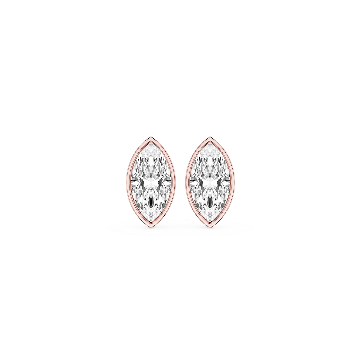 Marquise Lab Grown Diamond Bezel Set Certified Stud Earrings
