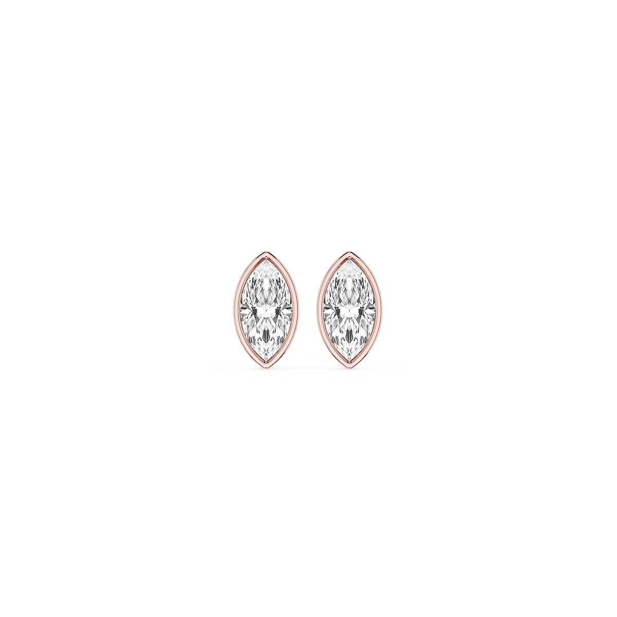 Marquise Lab Grown Diamond Bezel Set Certified Stud Earrings