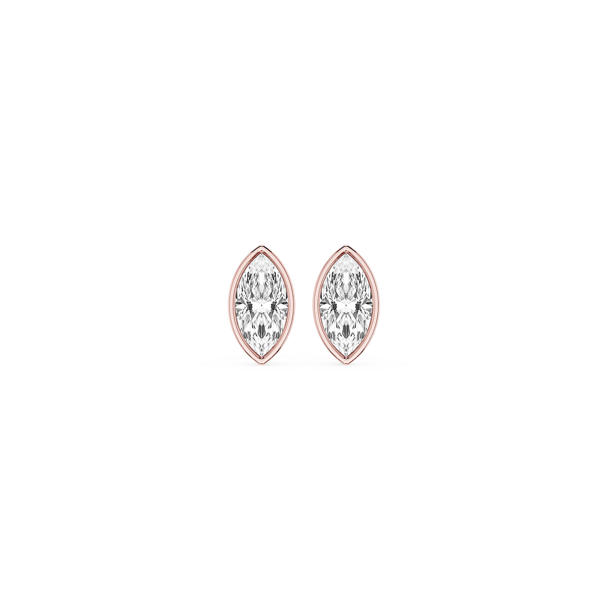 Marquise Lab Grown Diamond Bezel Set Certified Stud Earrings