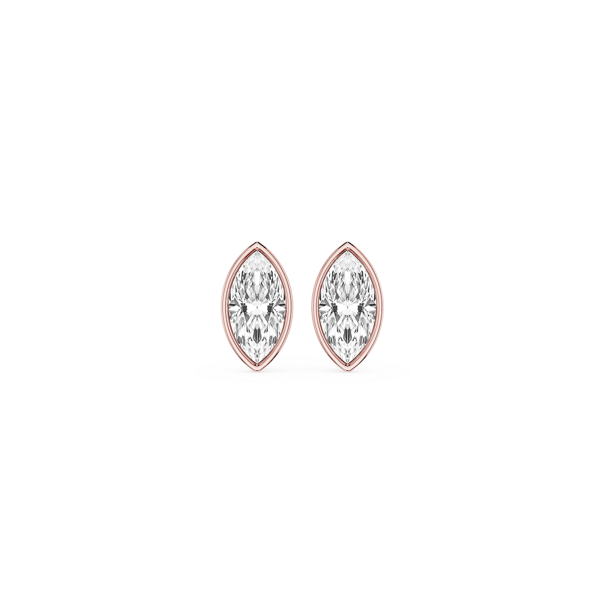 Marquise Lab Grown Diamond Bezel Set Certified Stud Earrings