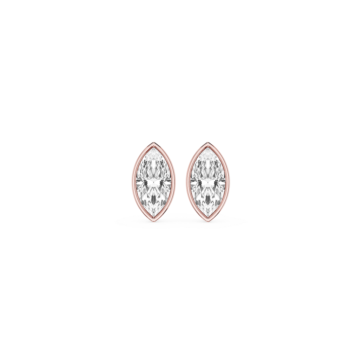Marquise Lab Grown Diamond Bezel Set Certified Stud Earrings