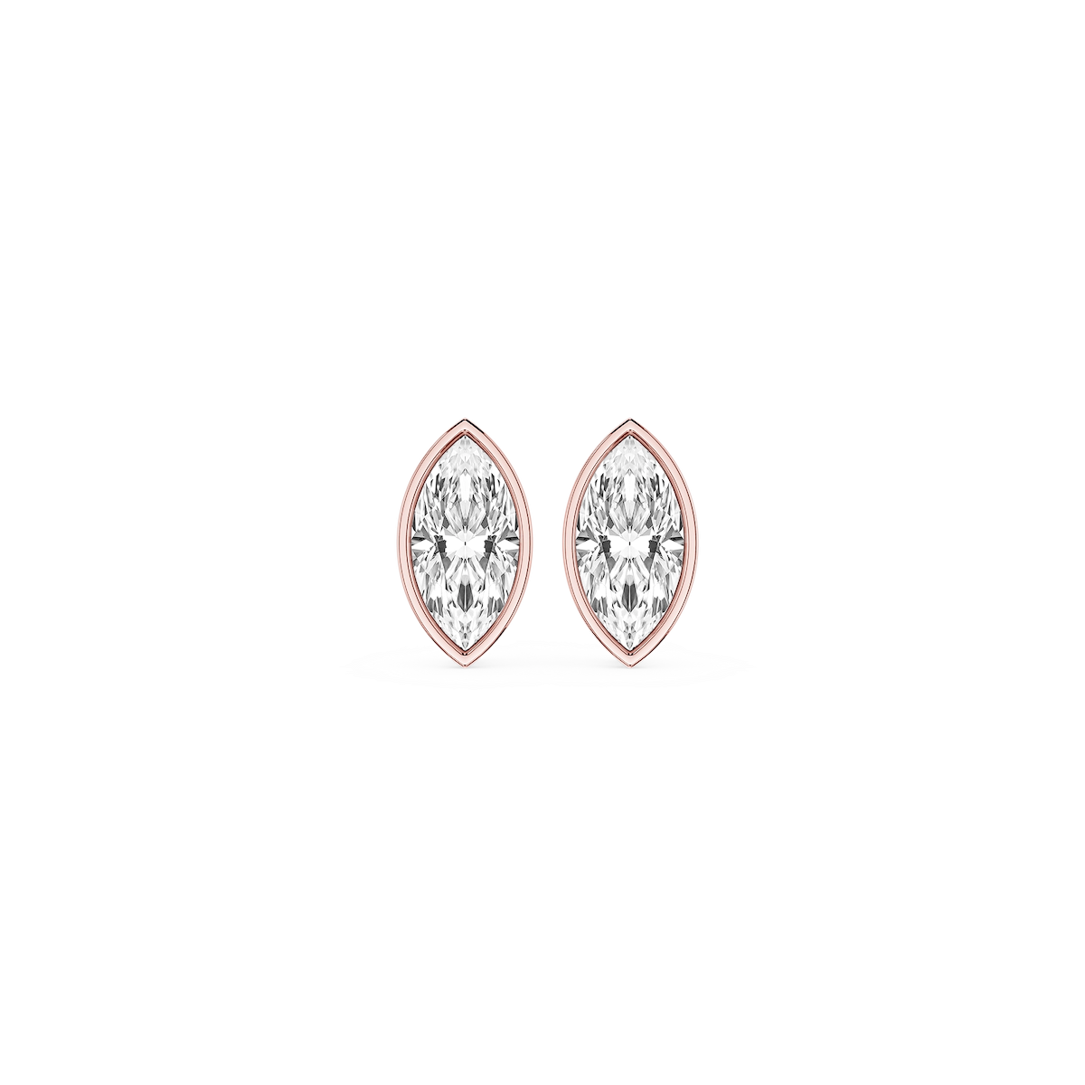 Marquise Lab Grown Diamond Bezel Set Certified Stud Earrings