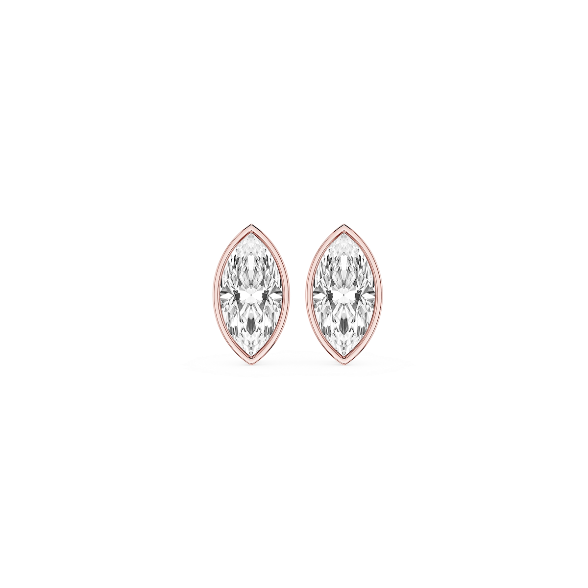 Marquise Lab Grown Diamond Bezel Set Certified Stud Earrings