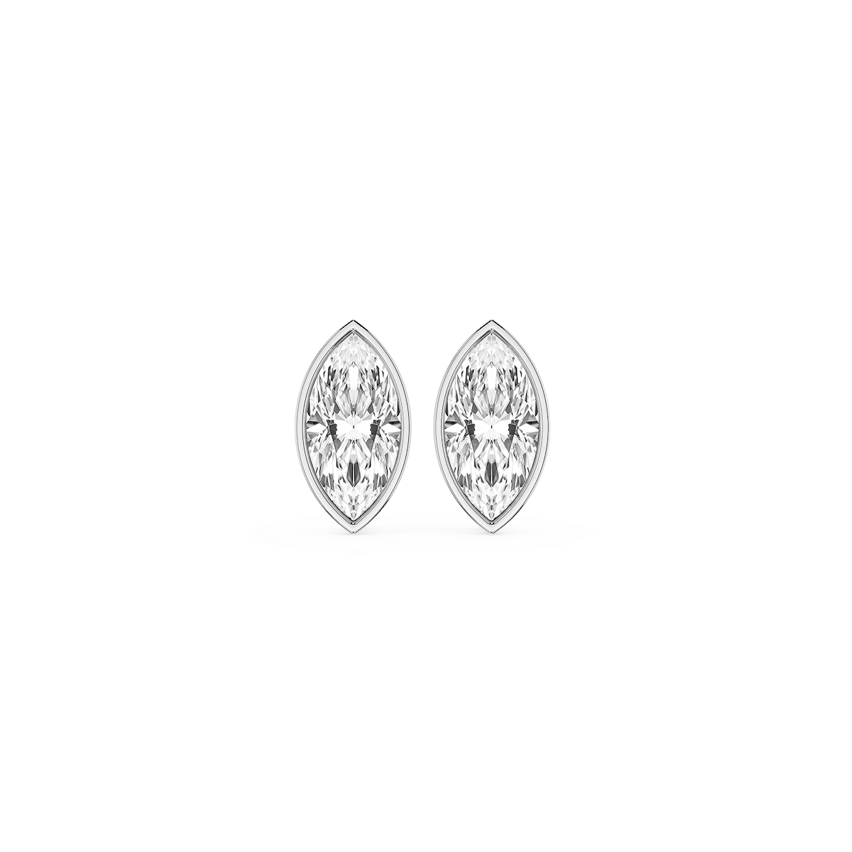 Marquise Lab Grown Diamond Bezel Set Certified Stud Earrings