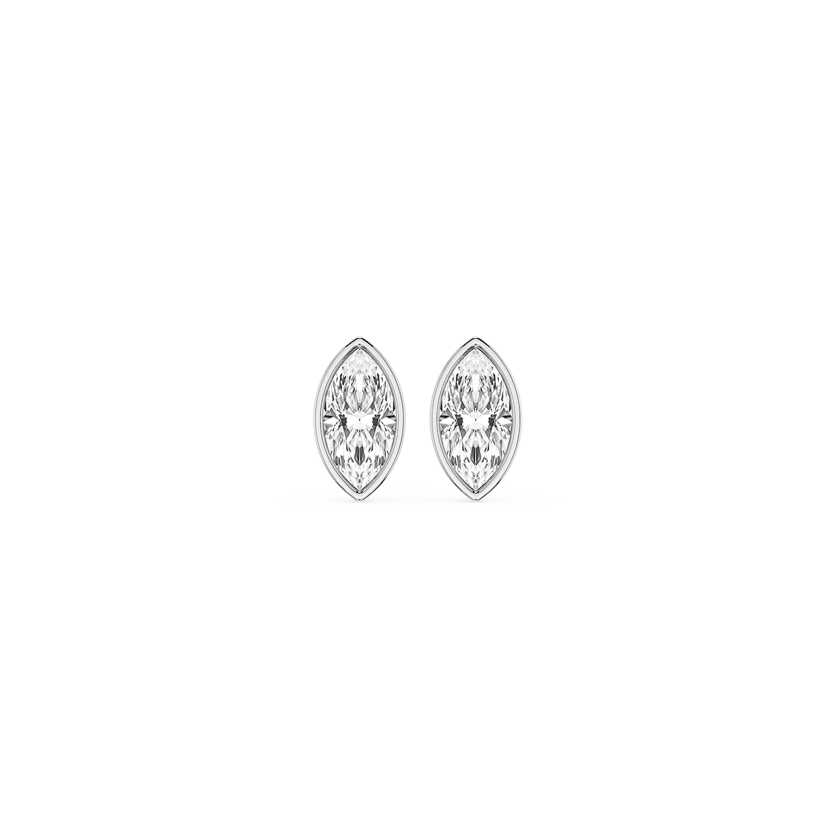 Marquise Lab Grown Diamond Bezel Set Certified Stud Earrings