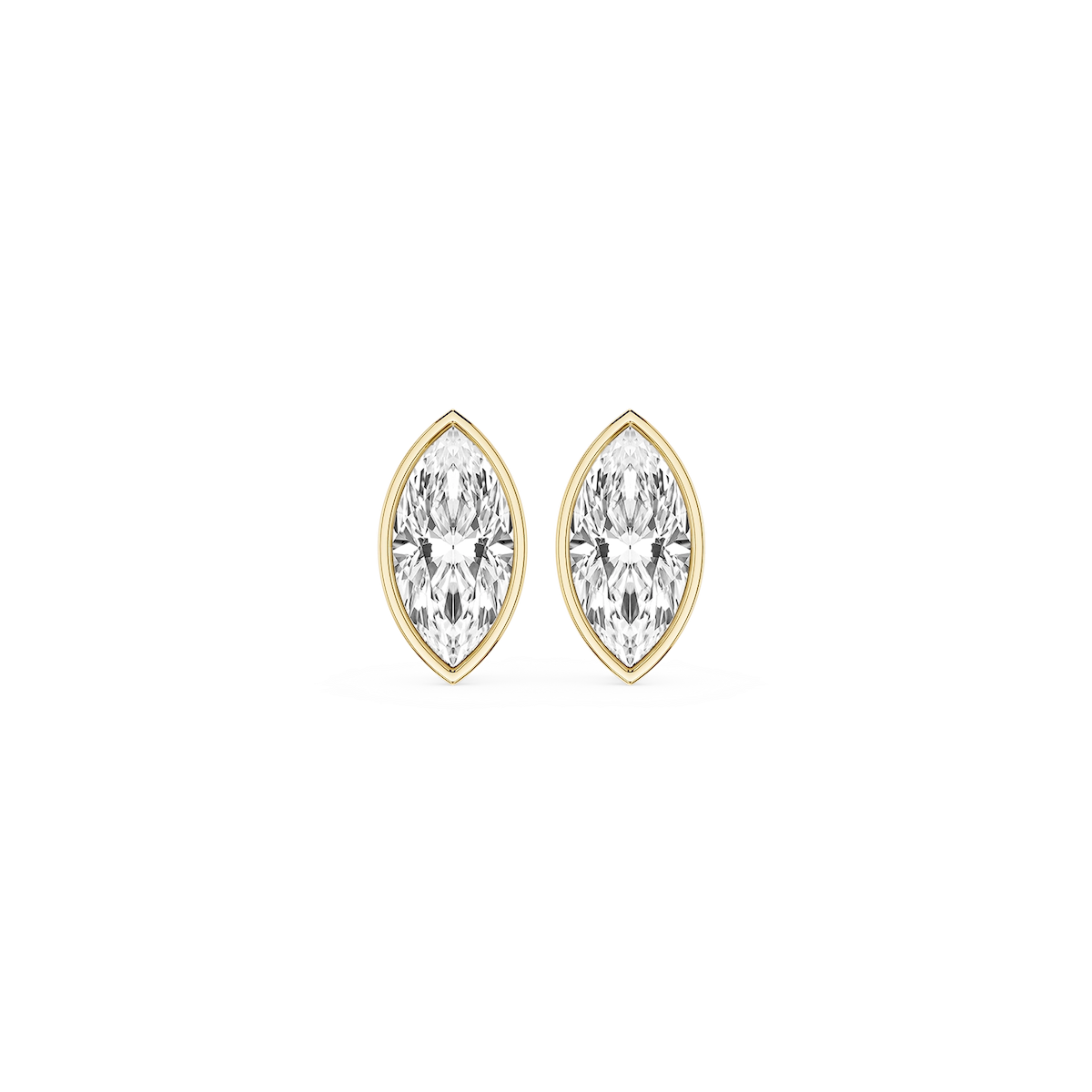 Marquise Lab Grown Diamond Bezel Set Certified Stud Earrings