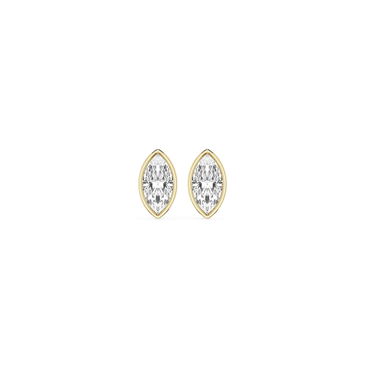 Marquise Lab Grown Diamond Bezel Set Certified Stud Earrings