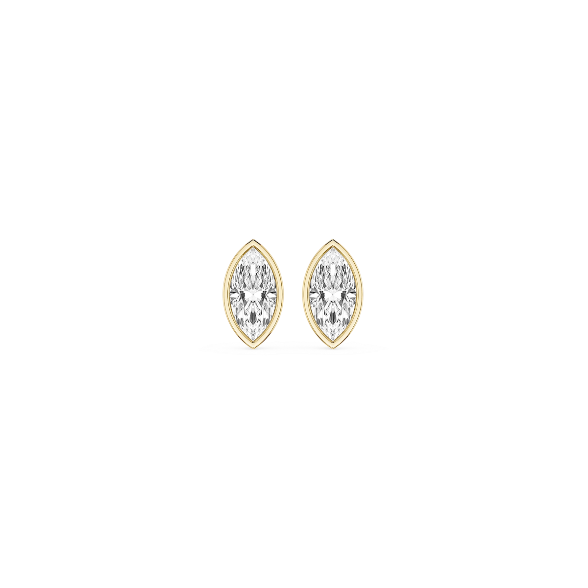Marquise Lab Grown Diamond Bezel Set Certified Stud Earrings