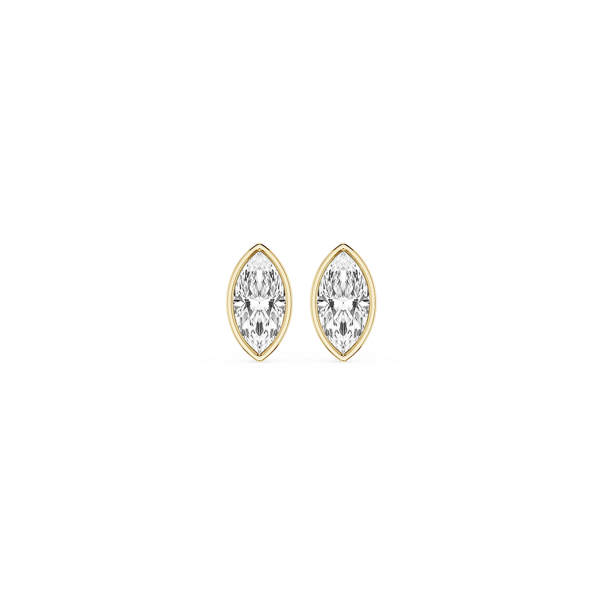 Marquise Lab Grown Diamond Bezel Set Certified Stud Earrings
