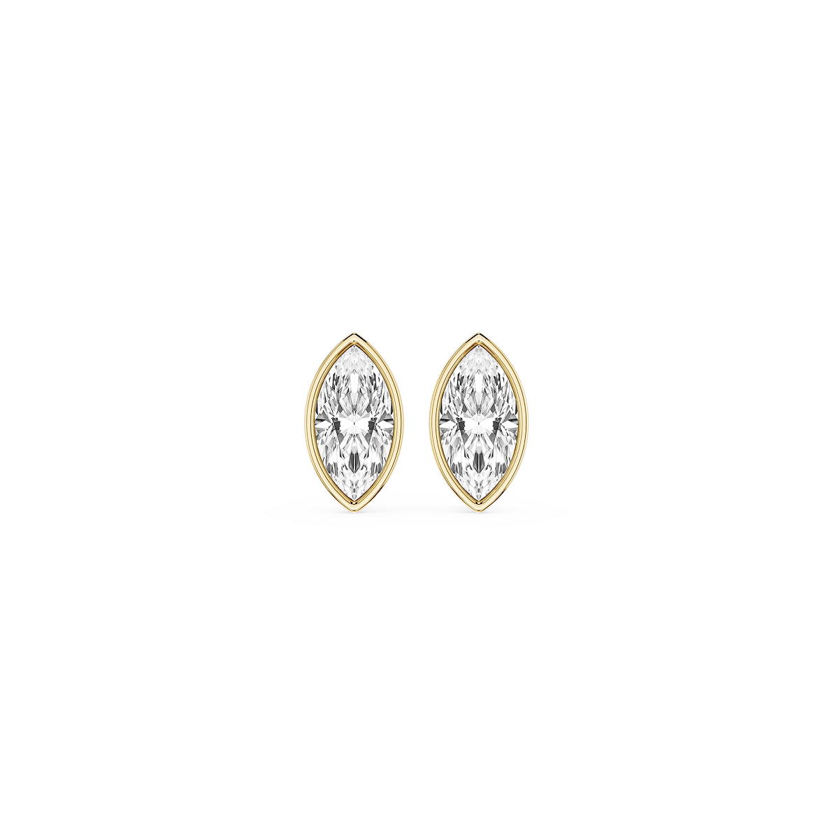 Marquise Lab Grown Diamond Bezel Set Certified Stud Earrings