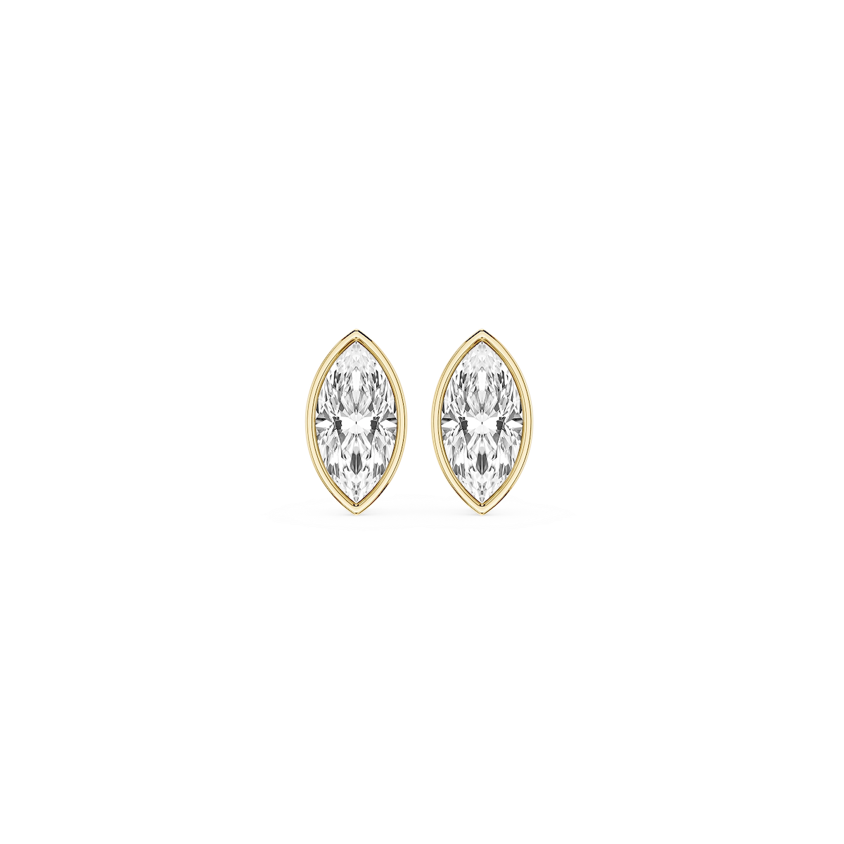 Marquise Lab Grown Diamond Bezel Set Certified Stud Earrings
