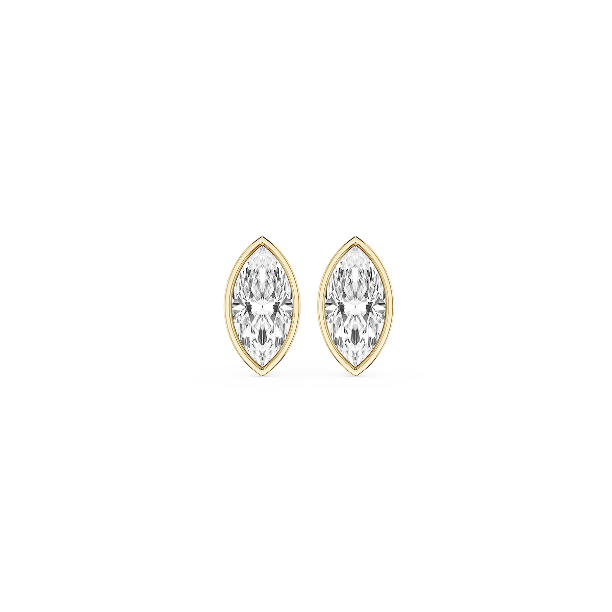 Marquise Lab Grown Diamond Bezel Set Certified Stud Earrings