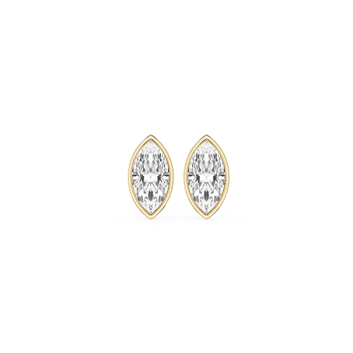 Marquise Lab Grown Diamond Bezel Set Certified Stud Earrings