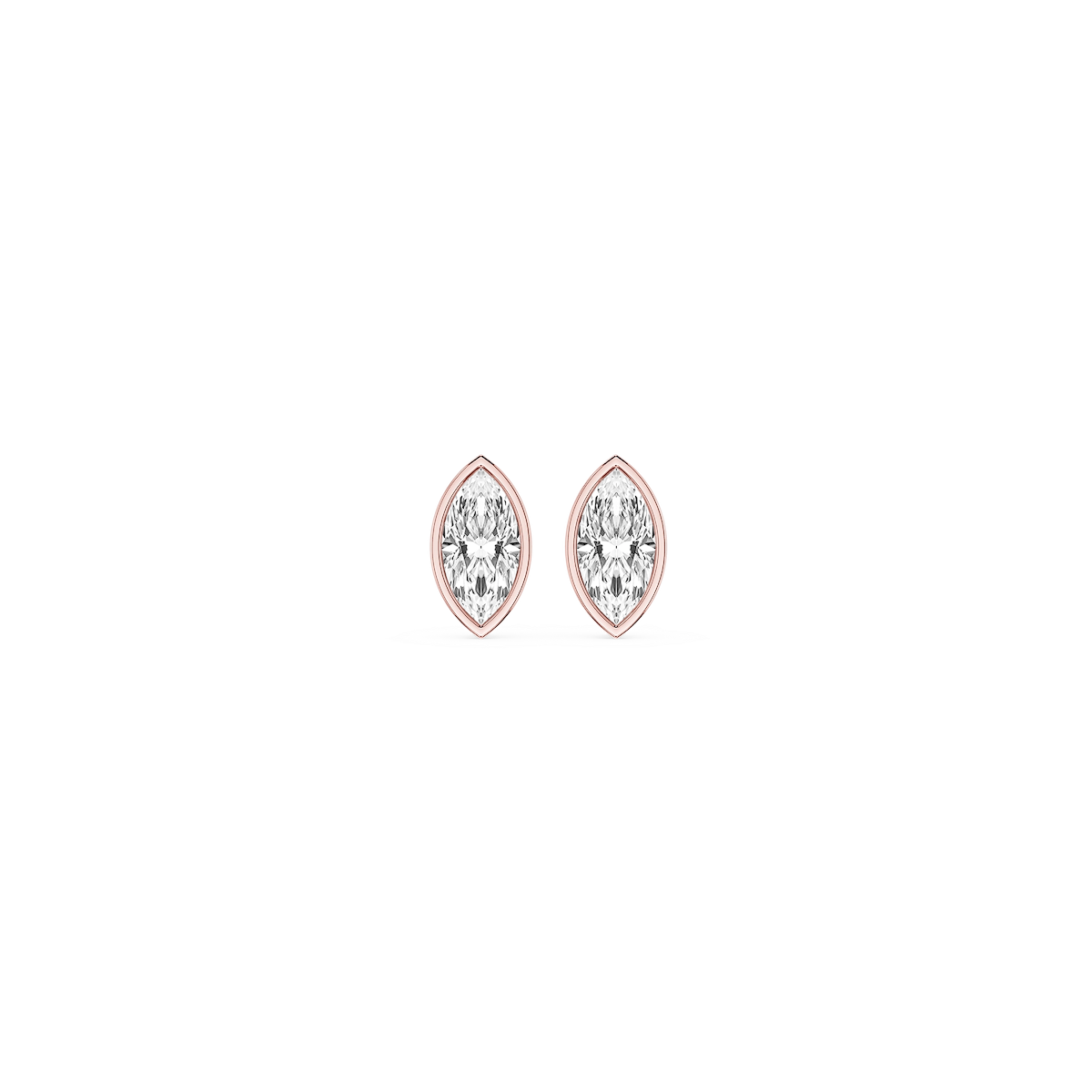 Marquise Lab Grown Diamond Bezel Set Stud Earrings