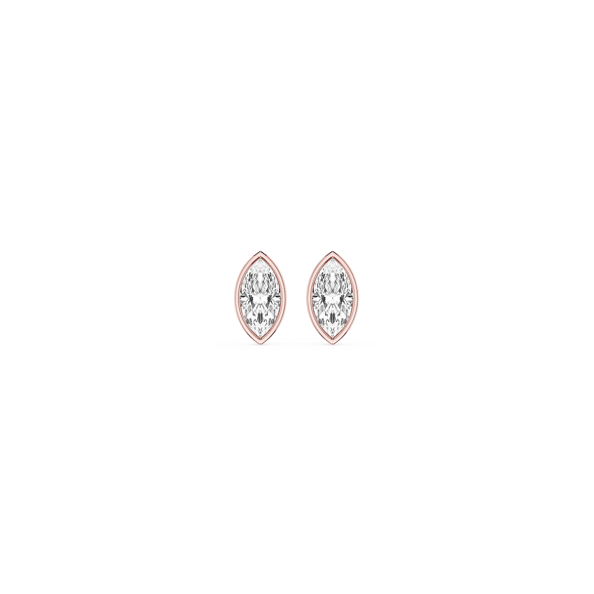 Marquise Lab Grown Diamond Bezel Set Stud Earrings